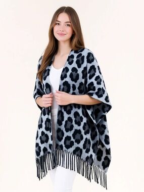 Original USA Leopard Print Ruana Wrap